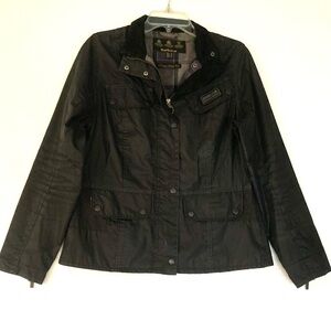 Barbour International Antique National Wax Utility Jacket Black Size 10
